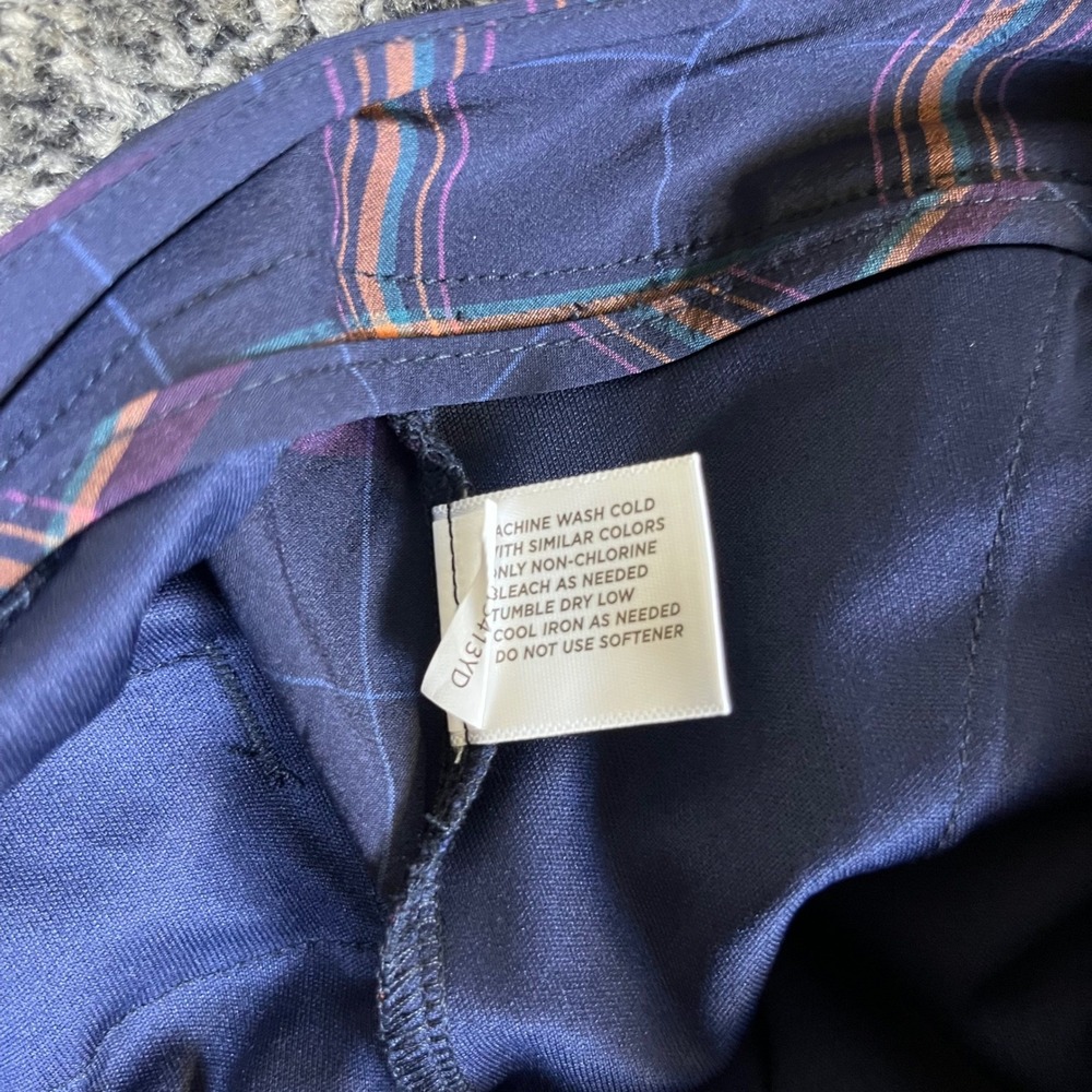 Walter Hagen Golf Pants Womens 2 Navy Blue Plaid Stretch Trousers 965 - Picture 4 of 8
